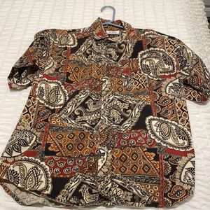 Men’s Vintage Multi-Patterned Casual Button Down